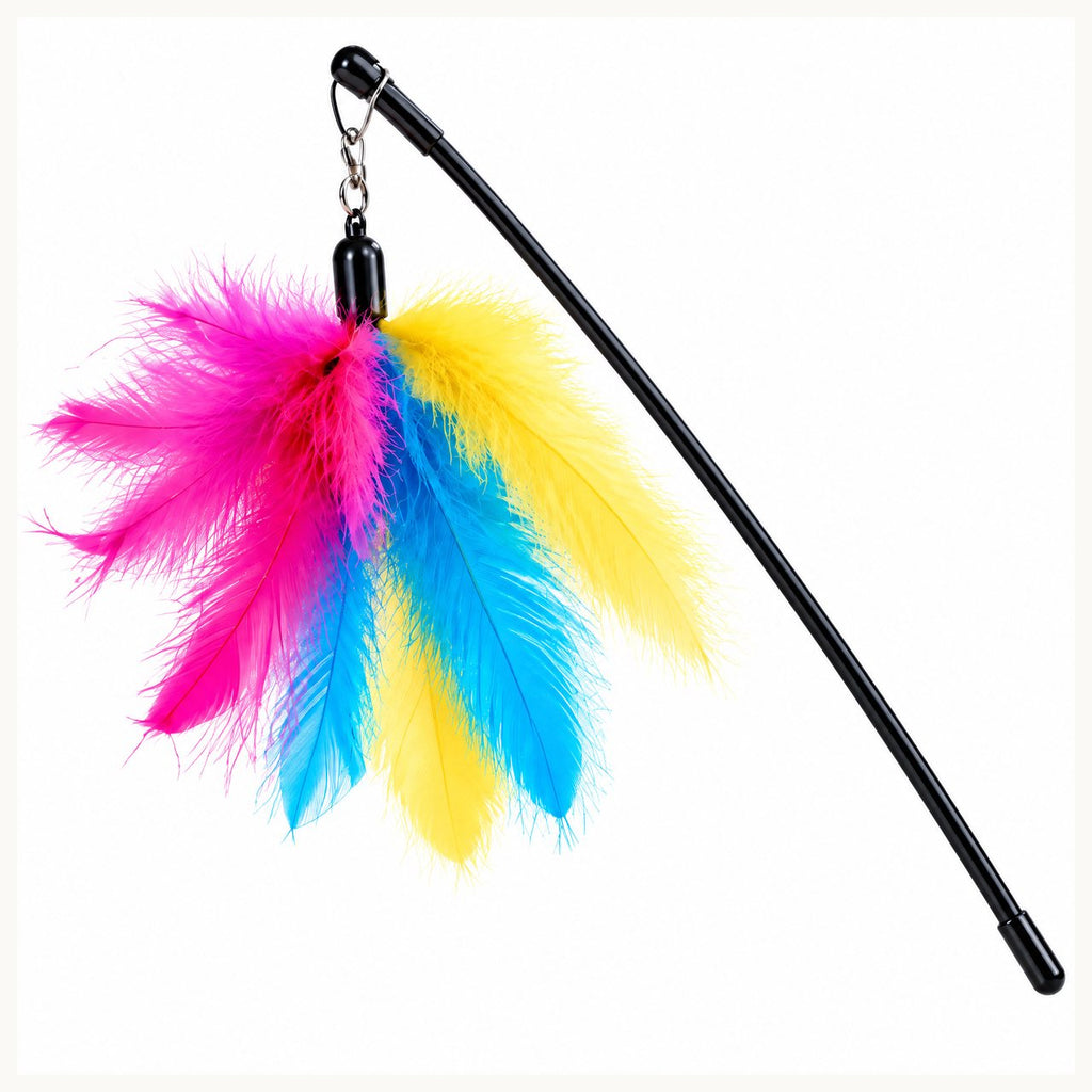 Rainbow Feather Cat Teaser Wand image 4