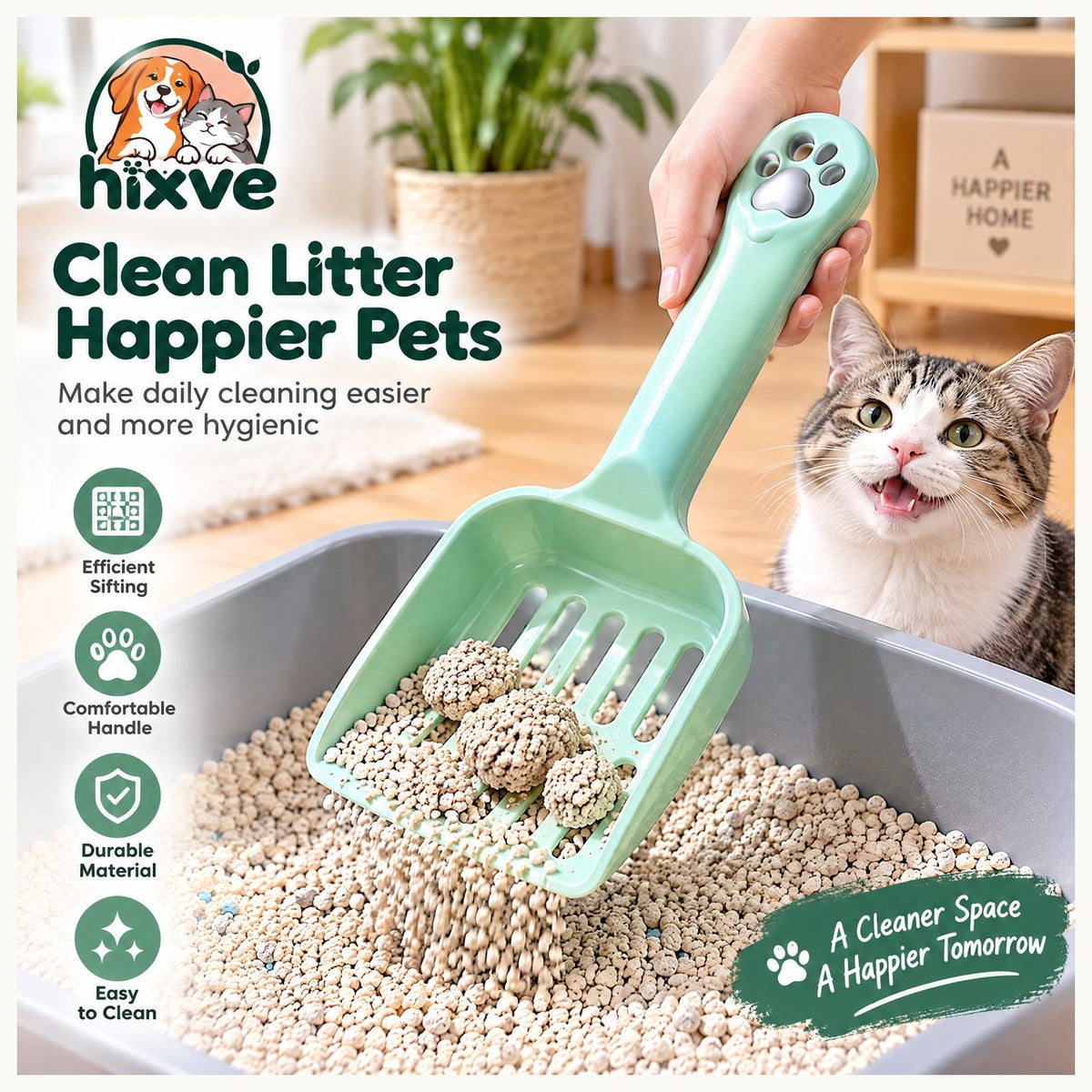 Mint Green Cat Litter Scoop image 1