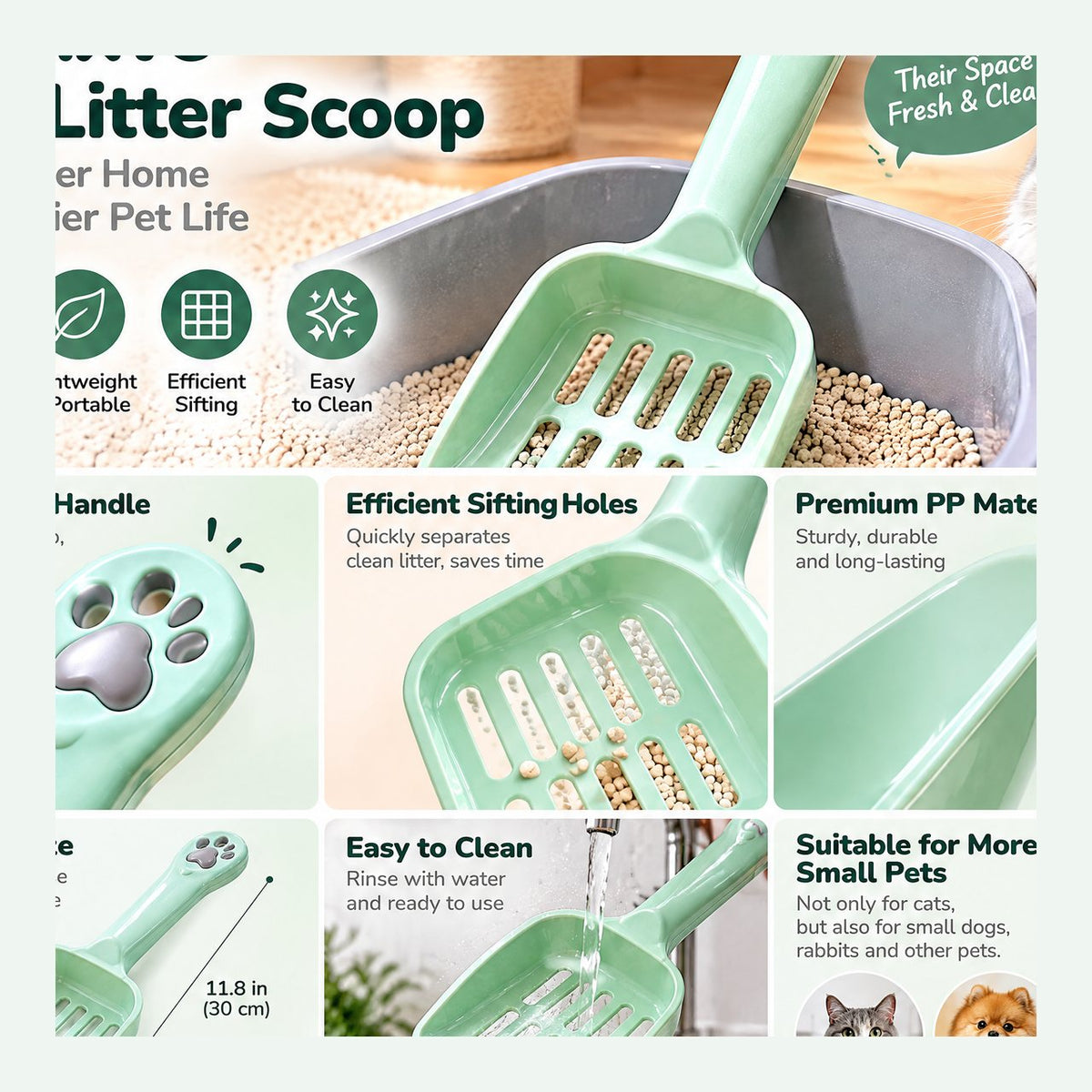 Mint Green Cat Litter Scoop image 5