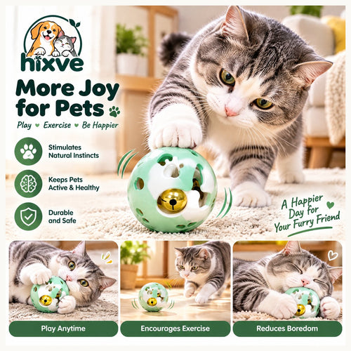 Mint Green Cat Bell Play Ball image 1