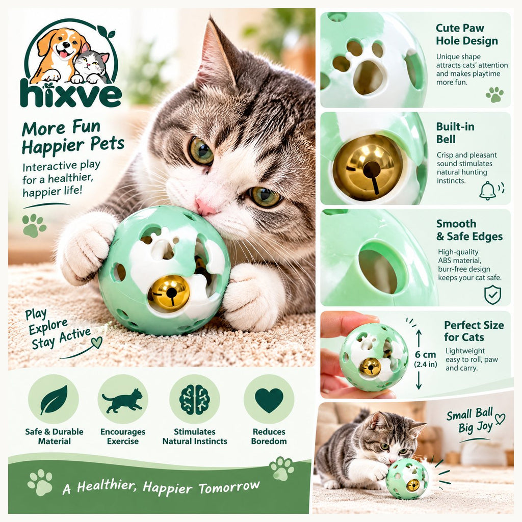 Mint Green Cat Bell Play Ball image 3
