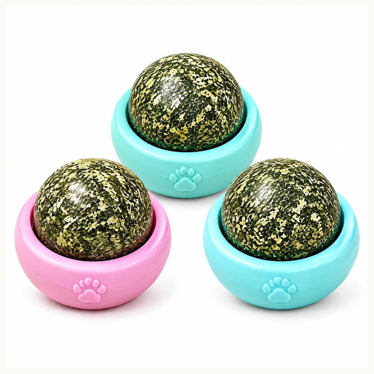 Textured Herb-Look Cat Play Balls with Holders image 4